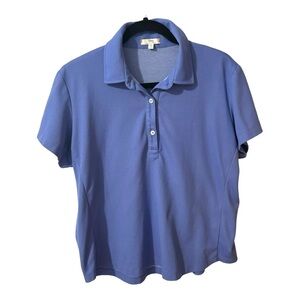 Tilley Polo Shirt Womens 2XL Purple 1/4 Button Up Short Sleeve Collared Golf Tee